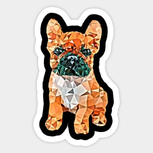 French bulldog, color polygonal 1 Sticker